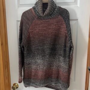 Prana Maroon and Gray Turtleneck Sweater